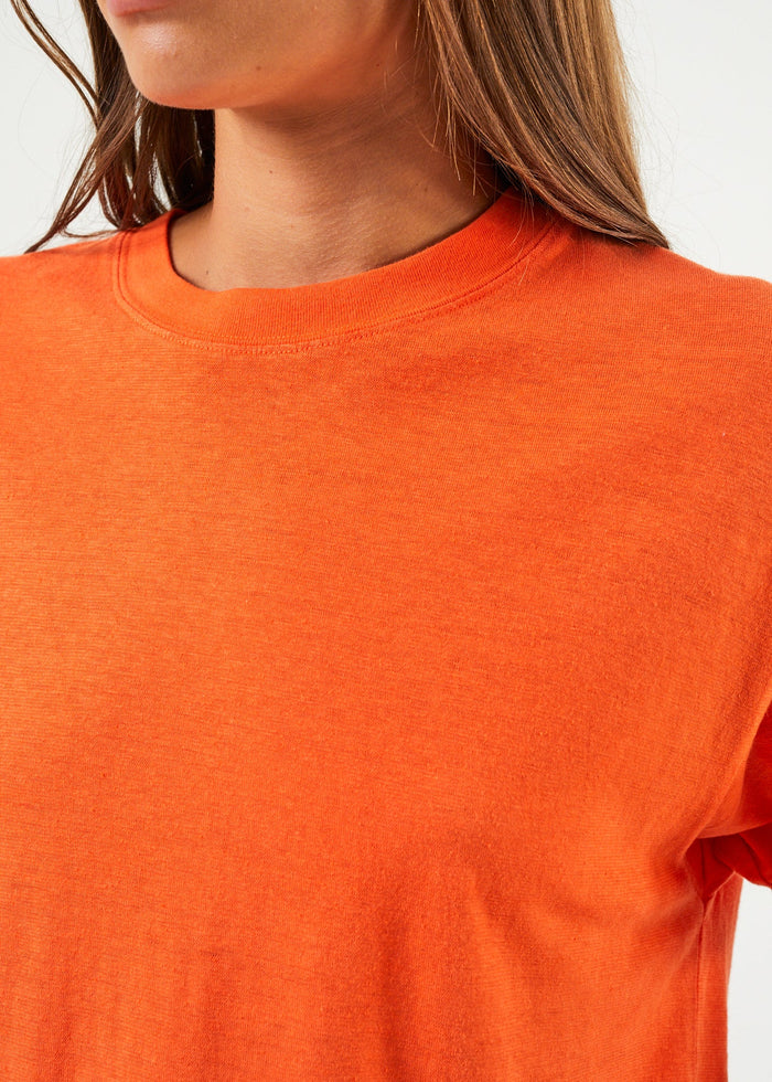 AFENDS Womens Slay - Oversized Tee - Orange - Streetwear - Sustainable Fashion