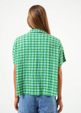 Afends Womens Tully - Hemp Seersucker Check Shirt - Forest - Afends womens tully   hemp seersucker check shirt   forest   streetwear   sustainable fashion
