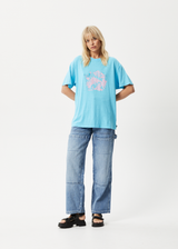 AFENDS Womens Vise Slay - Oversized Graphic Tee - Vivid Blue - Afends womens vise slay   oversized graphic tee   vivid blue   streetwear   sustainable fashion