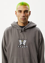 AFENDS Mens Fly Free - Graphic Hoodie - Steel - Afends mens fly free   graphic hoodie   steel   streetwear   sustainable fashion