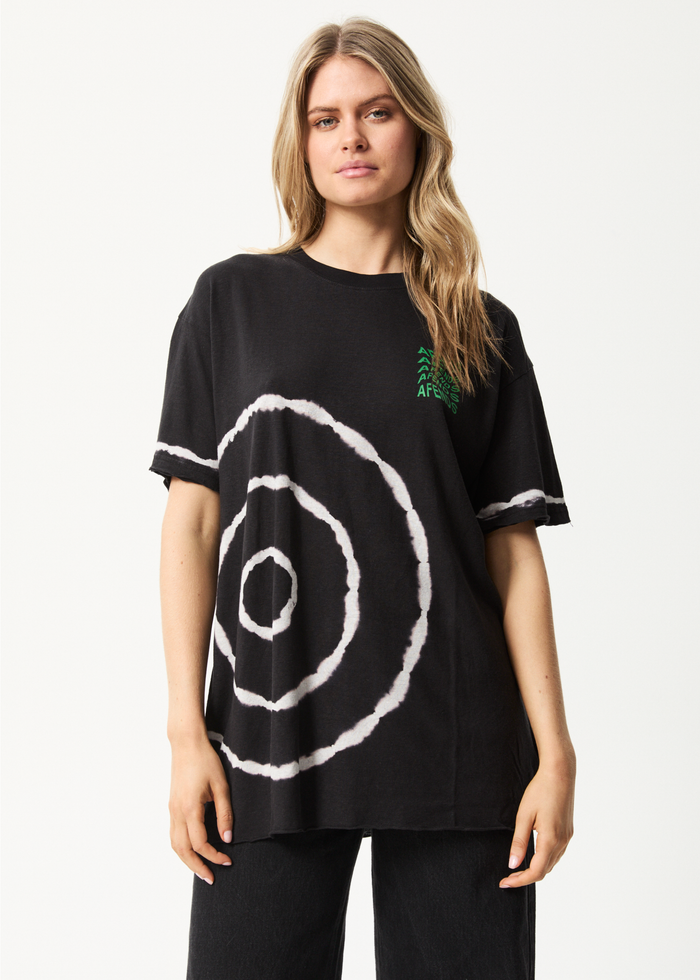 Afends Unisex Spiral - Unisex Hemp Boxy T-Shirt - Black - Streetwear - Sustainable Fashion