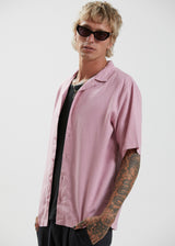 Afends Mens Daily - Hemp Cuban Short Sleeve Shirt - Smokey Pink - Afends mens daily   hemp cuban short sleeve shirt   smokey pink   streetwear   sustainable fashion