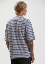 Afends Mens Surplus - Recycled Stripe Oversized T-Shirt - Shadow - Afends mens surplus   recycled stripe oversized t shirt   shadow   streetwear   sustainable fashion