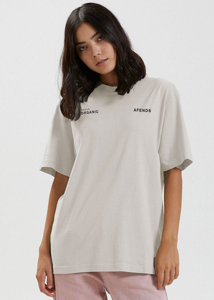 Afends Unisex Boundary - Unisex Organic Retro Fit T-Shirt - Off White - Streetwear - Sustainable Fashion