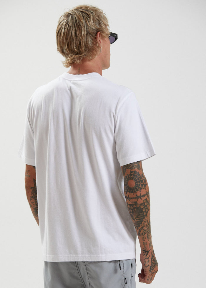 Afends Mens Maddock - Recycled Retro Fit T-Shirt - White - Streetwear - Sustainable Fashion