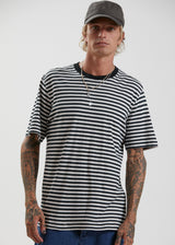 Afends Mens Azure - Hemp Stripe Retro Fit T-Shirt - Black - Afends mens azure   hemp stripe retro fit t shirt   black   streetwear   sustainable fashion