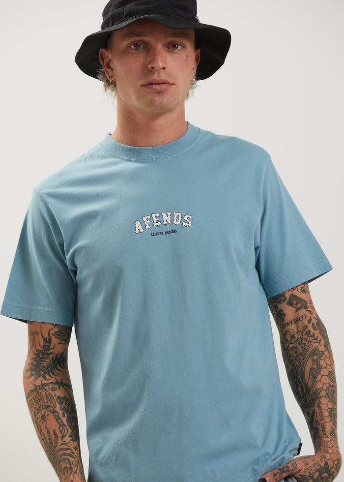 Afends Mens At Ease - Recycled Retro Fit T-Shirt - Marine - Streetwear - Sustainable Fashion