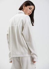 Afends Unisex Kelly - Unisex Recycled Zip Up Fleece - Off White - Afends unisex kelly   unisex recycled zip up fleece   off white   streetwear   sustainable fashion