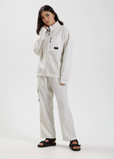 Afends Unisex Kelly - Unisex Recycled Zip Up Fleece - Off White - Afends unisex kelly   unisex recycled zip up fleece   off white   streetwear   sustainable fashion