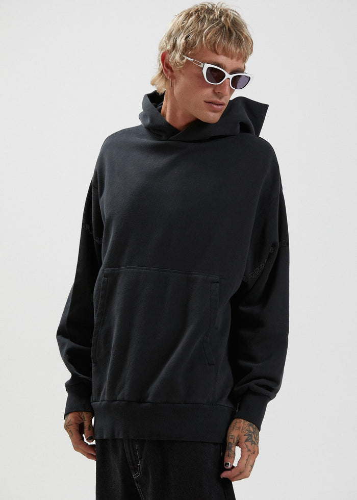 Afends Unisex Boundary - Unisex Organic Hoodie - Faded Black - Streetwear - Sustainable Fashion