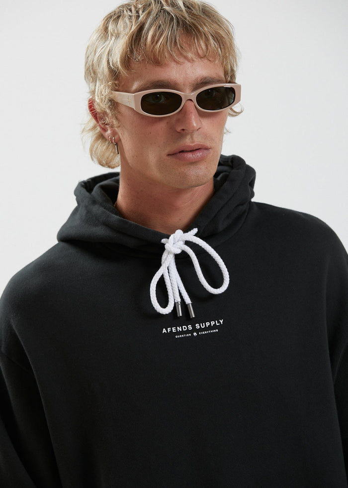 Afends Mens Supply - Recycled Hoodie - Black - Streetwear - Sustainable Fashion