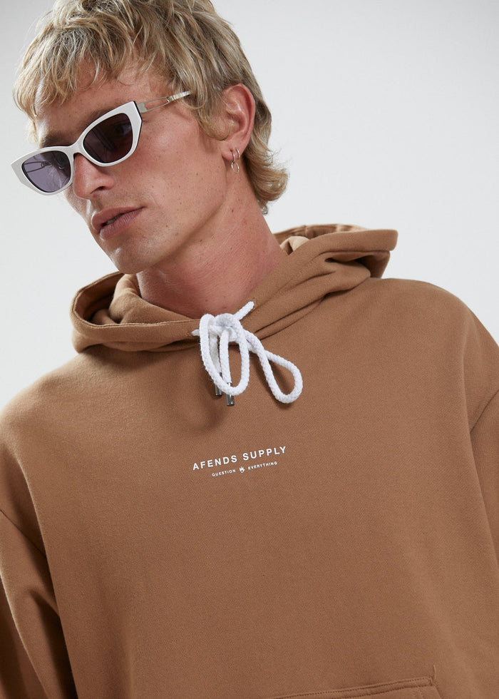 Afends Mens Supply - Recycled Hoodie - Camel - Streetwear - Sustainable Fashion