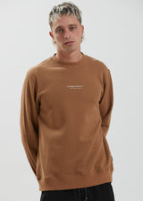 Afends Mens Supply - Recycled Crew Neck Jumper - Camel - Https://player.vimeo.com/external/588683804.hd.mp4?s=9341474c9370a47d62df3caa805450e785315f3f&profile_id=175