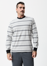 Afends Mens Transit - Recycled Stripe Long Sleeve T-Shirt - Glacier - Afends mens transit   recycled stripe long sleeve t shirt   glacier   streetwear   sustainable fashion