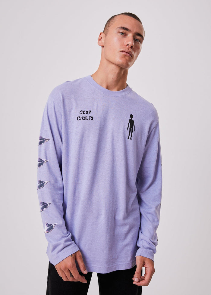 Afends Unisex Experiment - Unisex Hemp Long Sleeve Graphic T-Shirt - Violet - Streetwear - Sustainable Fashion