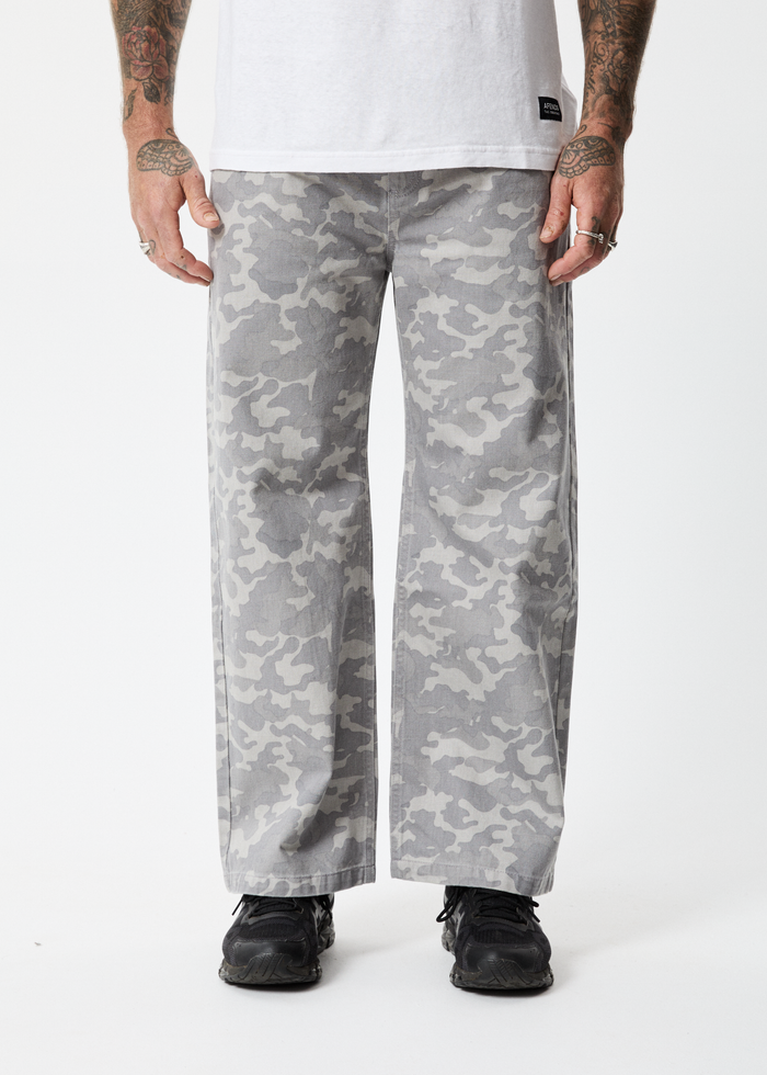 Afends Mens Cadet Pablo - Organic Denim Baggy Jeans - Camo - Streetwear - Sustainable Fashion