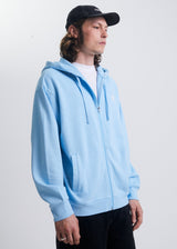 Afends Mens Daxon - Hemp Zip Up Hoodie - Sky Blue - Afends mens daxon   hemp zip up hoodie   sky blue   streetwear   sustainable fashion