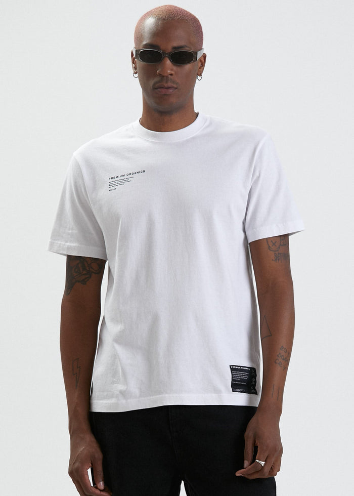 Afends Mens Reynolds - Unisex Organic Retro T-Shirt - White - Streetwear - Sustainable Fashion