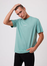 Afends Mens Misprint - Recycled Retro T-Shirt - Sage - Afends mens misprint   recycled retro t shirt   sage   streetwear   sustainable fashion