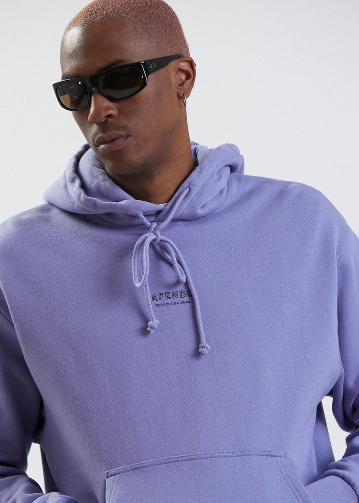 Afends Mens Misprint - Recycled Hoodie - Violet - Streetwear - Sustainable Fashion