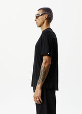 AFENDS Mens Classic - Hemp Retro T-Shirt - Black - Afends mens classic   hemp retro t shirt   black   streetwear   sustainable fashion