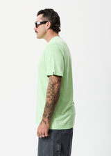 AFENDS Mens Classic - Retro Tee - Lime Green - Afends mens classic   retro tee   lime green   streetwear   sustainable fashion