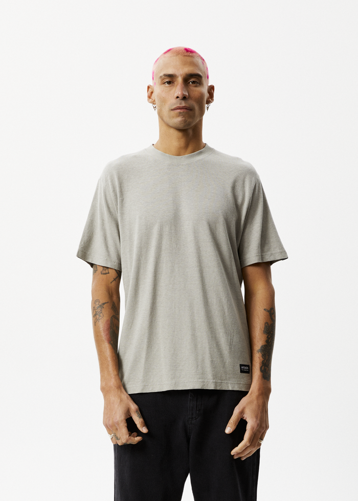 AFENDS Mens Classic - Retro Tee - Olive - Streetwear - Sustainable Fashion