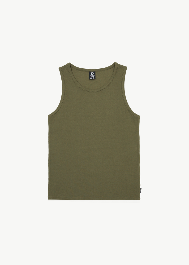 Afends Mens Paramount - Recycled Rib Singlet - Military