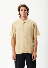 Afends Mens Daily - Hemp Cuban Short Sleeve Shirt - Camel - Afends mens daily   hemp cuban short sleeve shirt   camel   streetwear   sustainable fashion
