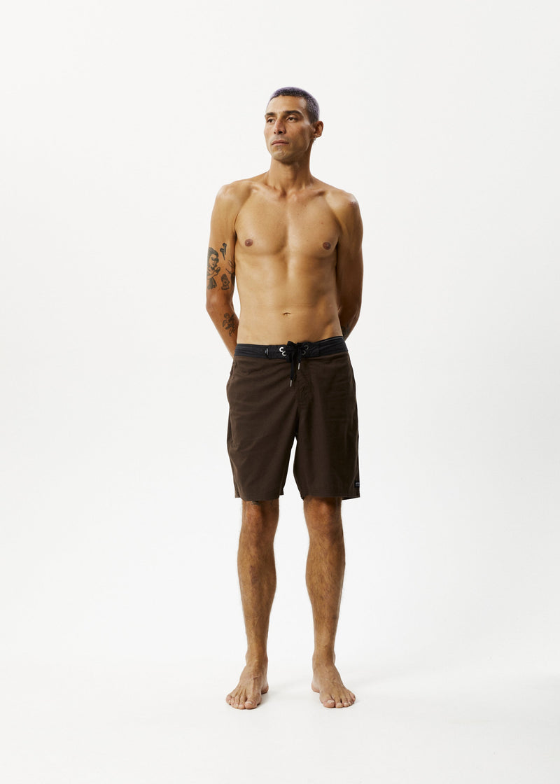 Afends Mens Surf Related - Hemp Fixed Waist Boardshorts - Earth