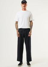 Afends Mens Chess Club - Hemp Relaxed Pants - Black - Afends mens chess club   hemp relaxed pants   black   streetwear   sustainable fashion
