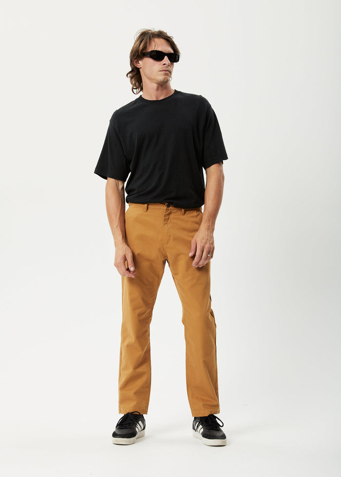 Afends Mens Ninety Twos - Recycled Relaxed Chino Pants - Chestnut - Streetwear - Sustainable Fashion
