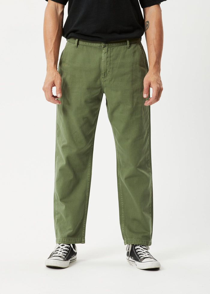 Afends Mens Ninety Twos - Recycled Twill Relaxed Pants - Cypress - Streetwear - Sustainable Fashion