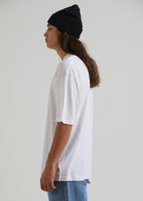 Afends Mens Rolled Up - Hemp Oversized T-Shirt - White - Afends mens rolled up   hemp oversized t shirt   white   streetwear   sustainable fashion