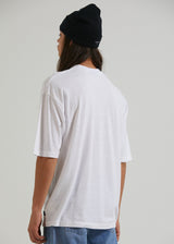 Afends Mens Rolled Up - Hemp Oversized T-Shirt - White - Afends mens rolled up   hemp oversized t shirt   white   streetwear   sustainable fashion