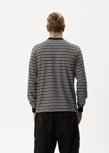 AFENDS Ender - Recycled Striped Long Sleeve T-Shirt - White - Afends ender   recycled striped long sleeve t shirt   white   streetwear   sustainable fashion