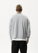 Afends Mens Credits - Recycled Crew Neck Jumper - Grey - Afends mens credits   recycled crew neck jumper   grey   streetwear   sustainable fashion