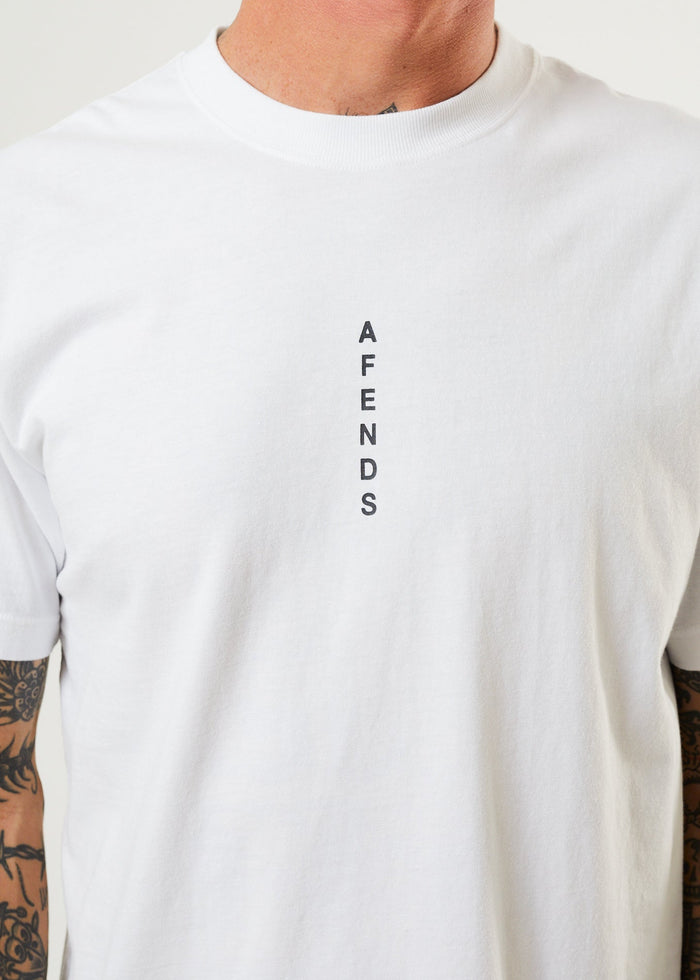 Afends Mens Machine - Recycled Retro T-Shirt - White - Streetwear - Sustainable Fashion