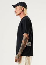 Afends Mens Crypto - Organic Retro T-Shirt - Black - Afends mens crypto   organic retro t shirt   black   streetwear   sustainable fashion