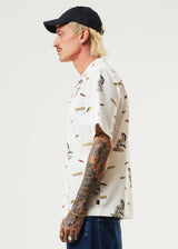 Afends Mens Fendsa - Recycled Cuban Short Sleeve Shirt - White - Afends mens fendsa   recycled cuban short sleeve shirt   white   streetwear   sustainable fashion