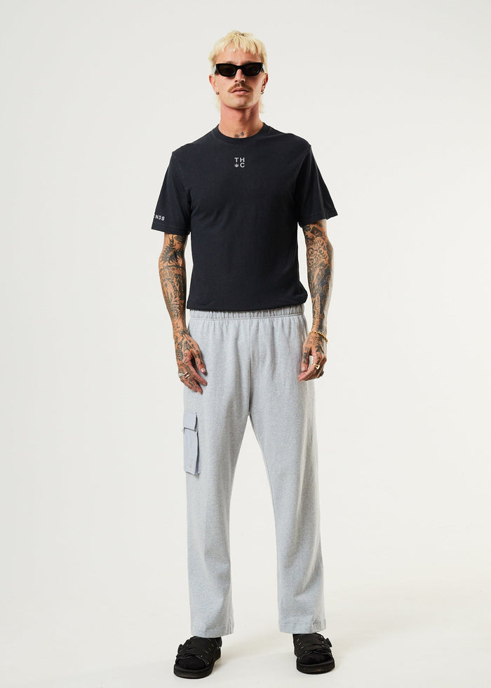 Afends Mens House Arrest - Hemp Sweat Pants - Shadow Grey Marle - Streetwear - Sustainable Fashion