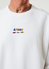 Afends Mens Wahzoo - Recycled Crew Neck Jumper - White - Afends mens wahzoo   recycled crew neck jumper   white   streetwear   sustainable fashion