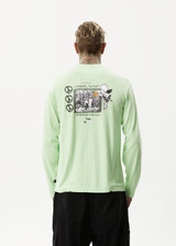Afends Mens Natural Technology - Hemp Long Sleeve Graphic T-Shirt - Lime Green - Afends mens natural technology   hemp long sleeve graphic t shirt   lime green   streetwear   sustainable fashion