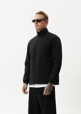 AFENDS Mens Asta - Hemp Check Reversible Jacket - Black - Afends mens asta   hemp check reversible jacket   black   streetwear   sustainable fashion