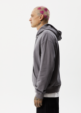 Afends Mens Question Everything - Recycled Hoodie - Gunmetal - Afends mens question everything   recycled hoodie   gunmetal   streetwear   sustainable fashion