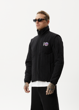 Afends Mens Question Everything - Recycled Puffer Jacket - Black - Afends mens question everything   recycled puffer jacket   black   streetwear   sustainable fashion