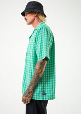 Afends Mens Meadows - Hemp Check Cuban Short Sleeve Shirt - Forest Check - Afends mens meadows   hemp check cuban short sleeve shirt   forest check   streetwear   sustainable fashion