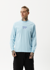 Afends Mens Spiral - Recycled Long Sleeve Graphic T-Shirt - Sky Blue - Afends mens spiral   recycled long sleeve graphic t shirt   sky blue   streetwear   sustainable fashion