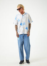 Afends Mens Planetary - Hemp Cuban Short Sleeve Shirt - Smoke - Afends mens planetary   hemp cuban short sleeve shirt   smoke   streetwear   sustainable fashion