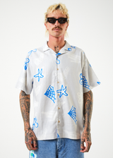 Afends Mens Planetary - Hemp Cuban Short Sleeve Shirt - Smoke - Afends mens planetary   hemp cuban short sleeve shirt   smoke   streetwear   sustainable fashion